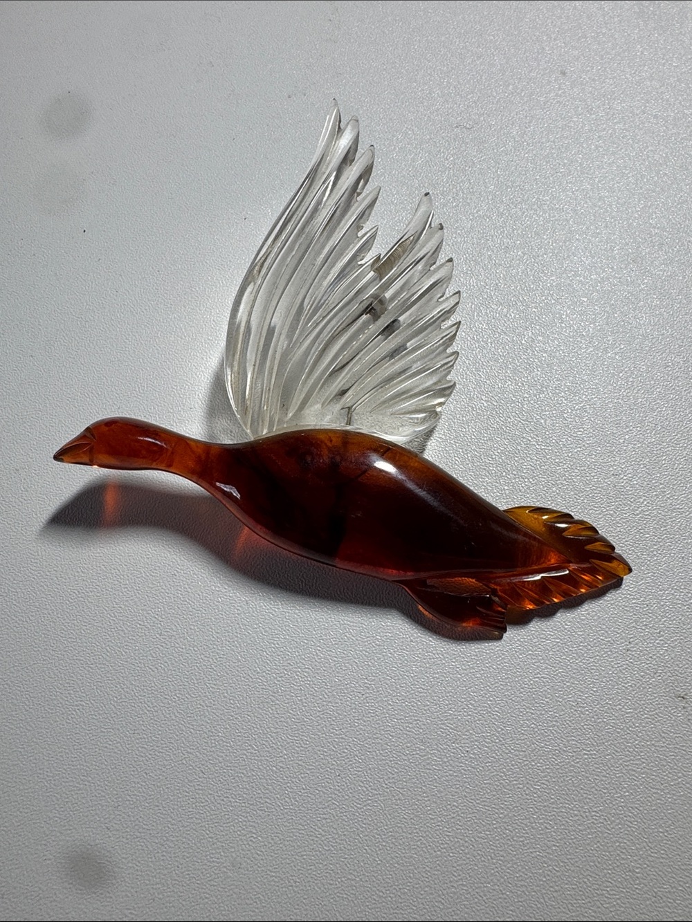 Vintage Lucite Duck Brooch